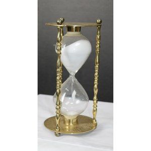 Vintage Brass Roman Numerals Astrological Zodiac Clock Hourglass